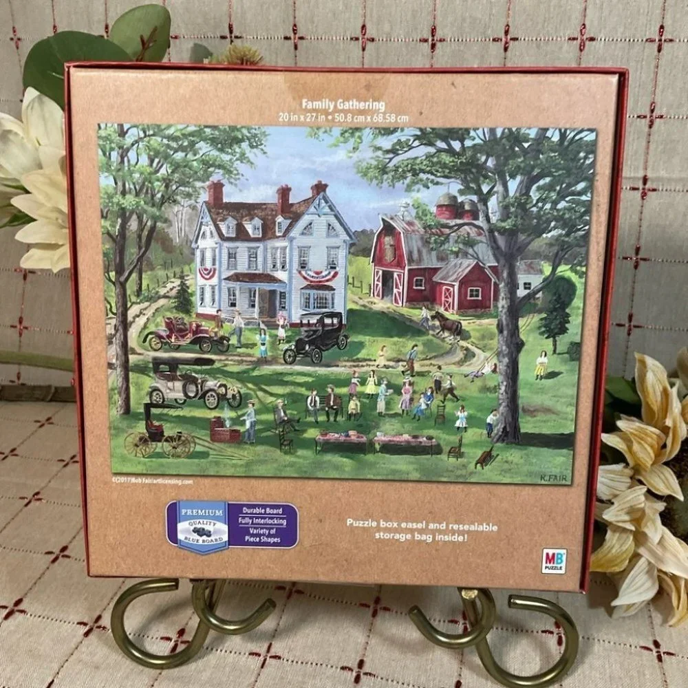Milton Bradley Premium Blue Board 1000 piece Jigsaw Puzzle Art by Bob Fair New
